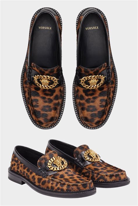 scarpe versace chain animalier|All Shoes .